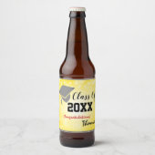 Graduation Cap, Class Year 20XX party Gold Bier Etiket (Voorkant)