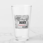 Graduation Cap, Class Year 20XX party Silver Glas (Voorkant)
