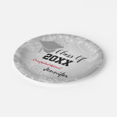 Graduation Cap, Class Year 20XX party Silver Papieren Bordje (Gekanteld)