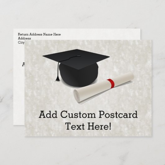 Graduation Cap Diploma  Aankondigingskaart (Voorkant / Achterkant)