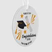 Graduation Cap Diploma Class of 20XX Custom Ornament (voorkant)