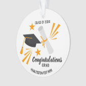 Graduation Cap Diploma Class of 20XX Custom Ornament (voorkant)