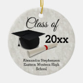 Graduation Cap Diploma Gepersonaliseerd Keramisch Ornament (Voorkant)