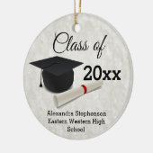 Graduation Cap Diploma Gepersonaliseerd Keramisch Ornament (Links)