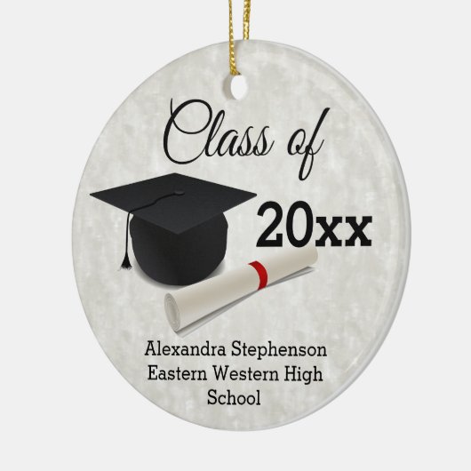 Graduation Cap Diploma Gepersonaliseerd Keramisch Ornament (Links)