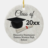 Graduation Cap Diploma Gepersonaliseerd Keramisch Ornament (Achterkant)