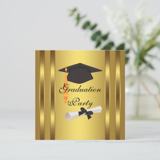 Graduation Cap Diploma Graduation Party Kaart (Staand voorkant)