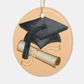 Graduation Cap Diploma Keramisch Ornament (Links)