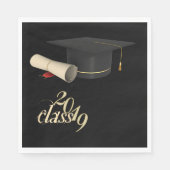 Graduation Cap, Diploma, Klasse 2019 Servet (Voorkant)