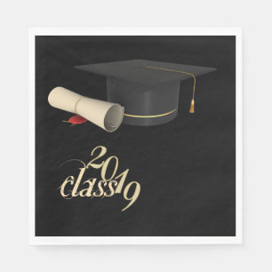 Graduation Cap, Diploma, Klasse 2019 Servet