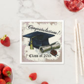 Graduation Cap & Diploma Napkins Servetten (Insitu)