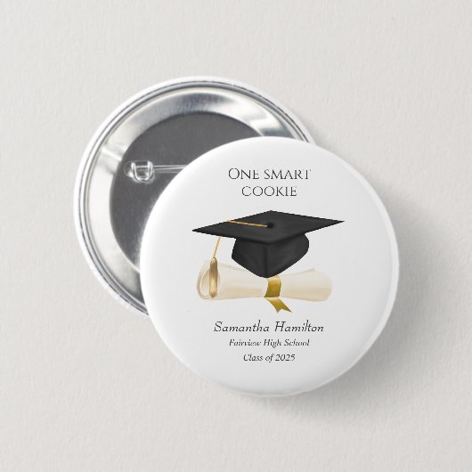 Graduation Cap Diploma Personalized Button (Voorkant /achterkant)