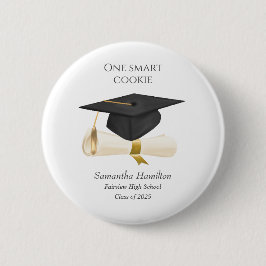 Graduation Cap Diploma Personalized Button