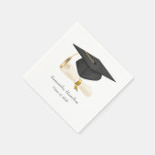 Graduation Cap Diploma Personalized Party Servet (Hoek)