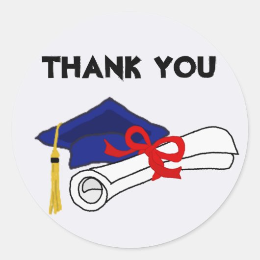 Graduation Cap Diploma Ronde Sticker (Voorkant)