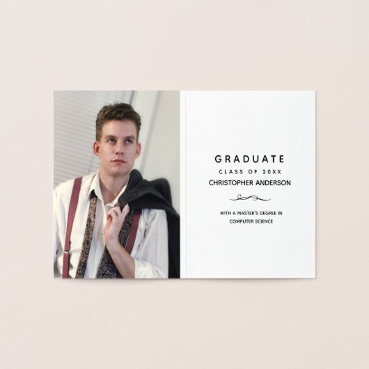 Graduation Cap Diploma Script Foto Folie Kaarten (Binnen)