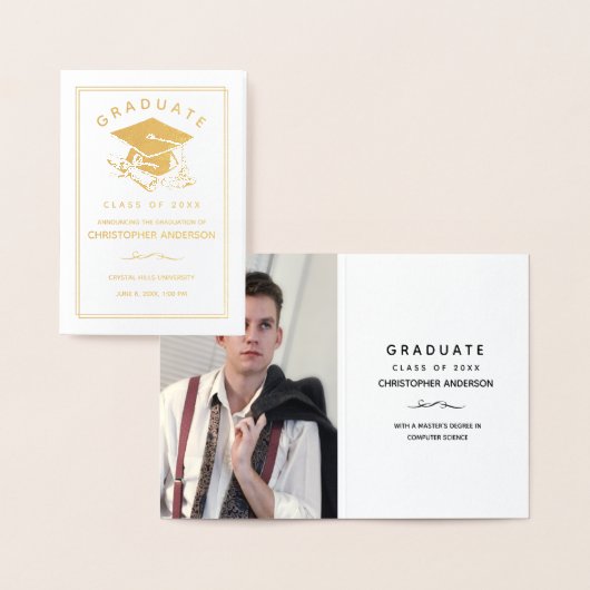 Graduation Cap Diploma Script Foto Folie Kaarten (Display)