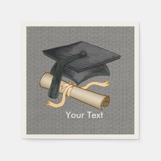 Graduation Cap Diploma Servet (Voorkant)