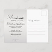 Graduation Cap Diploma Silver Save the Date Aankondigingskaart (Achterkant)