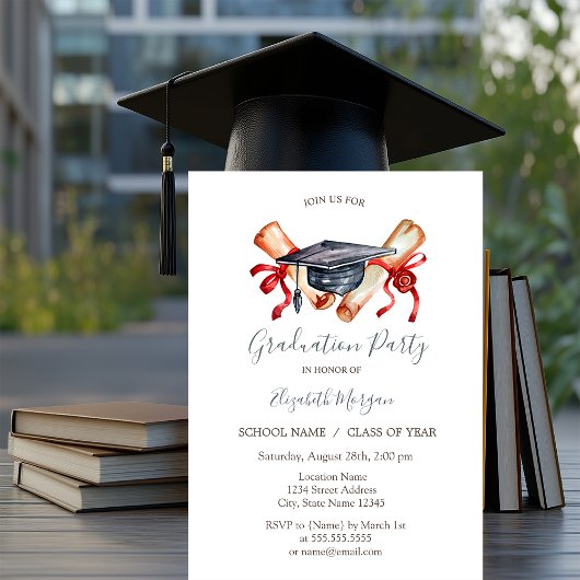 Graduation Cap Diploma, Stars Afstuderen Kaart
