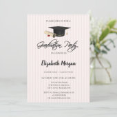 Graduation Cap Diploma striped Graduation Party Kaart (Staand voorkant)