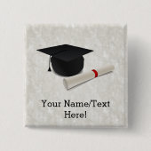 Graduation Cap Diploma  Vierkante Button 5,1 Cm (Voorkant)