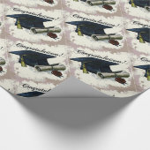 Graduation Cap & Diploma Wrapping Paper Cadeaupapier (Hoek)