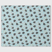 Graduation Cap en Tassel op lichtblauw Cadeaupapier (Vlak)