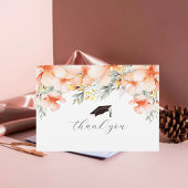 Graduation Cap en Tassel Roze Waterverf Foto Bedankkaart