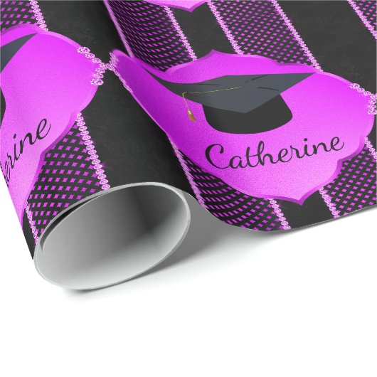 Graduation Cap Faux Rhinestone Aangepaste naam Cadeaupapier (Rol Hoek)