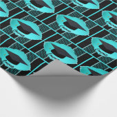 Graduation Cap Faux Rhinestone Zwart Turquoise Cadeaupapier (Hoek)
