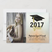 Graduation Cap Foto Afstuderen Aankondiging (Voorkant)