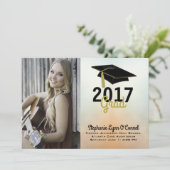 Graduation Cap Foto Afstuderen Aankondiging (Staand voorkant)