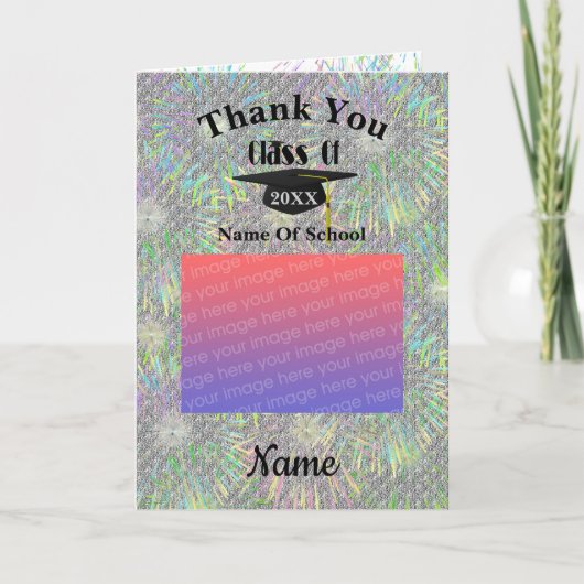 Graduation Cap Foto bedankt Kaart (Voorkant)