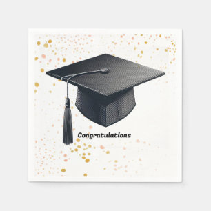 Graduation Cap Gefeliciteerd Papieren servetten