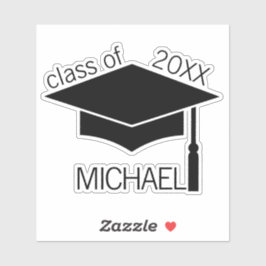 Graduation cap gepersonaliseerde naam sticker