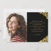 Graduation Cap Gold Folie op zwarte liefde en Beda Kaart (Achterkant)