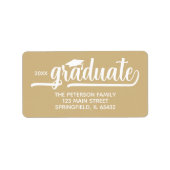 Graduation Cap Gold retouradres Etiket (Voorkant)