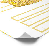 Graduation Cap Goud Glitter Papier Pet Printable Poster (Hoek)