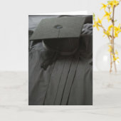 Graduation Cap Gown Kaart (Gele Bloem)