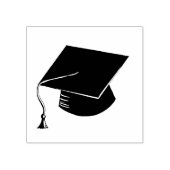 Graduation Cap Houten Rubber stempel (Afrduk)