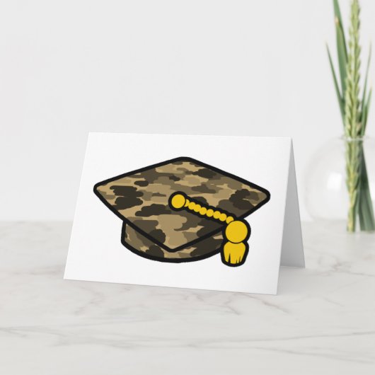 Graduation Cap Khaki Camo Kaart (Voorkant)