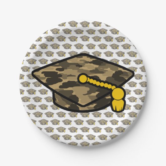 Graduation Cap Khaki Camo Papieren Bordje (Voorkant)
