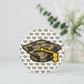 Graduation Cap Khaki Camo Save The Date (Staand voorkant)