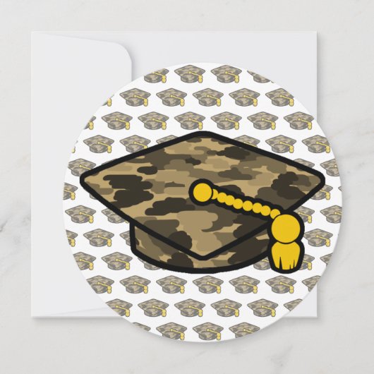Graduation Cap Khaki Camo Save The Date (Voorkant)