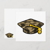 Graduation Cap Khaki Camo Save The Date (Voorkant / Achterkant)