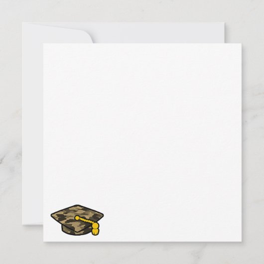 Graduation Cap Khaki Camo Save The Date (Achterkant)