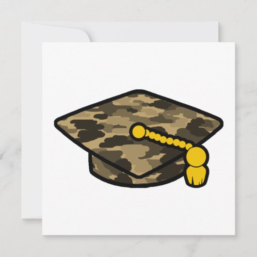 Graduation Cap Khaki Camo Save The Date (Voorkant)