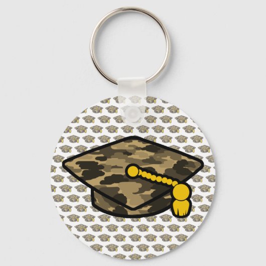 Graduation Cap Khaki Camo Sleutelhanger (Voorkant)