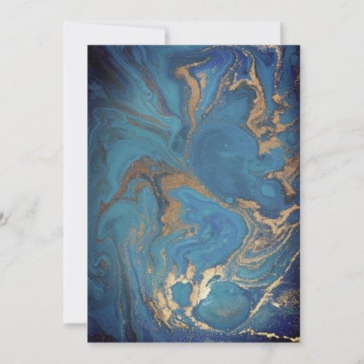 Graduation Cap Marble Gold Graduation Party Kaart (Achterkant)